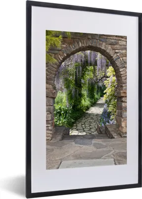 Produktbild von MuchoWow® Gerahmtes Poster Wald - Aussicht - Steine - Weg 40x60 cm - Poster mit Schwarzem Bilderrahmen Wandposter Rahmen Foto Bilder - Poster in Rahmen