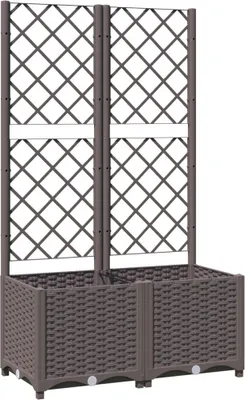 Zdjęcie produktu dla vidaXL Sadzarka z kratką brązowa 80x40x136 cm PP
