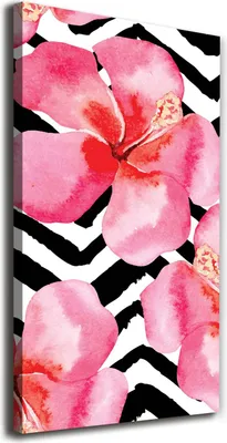 Produktbild von Tulup Leinwandbild® - 70x140cm - Wandkunst - Drucke auf Leinwand - Leinwanddruck - Wohnzimmer Wanddekoration XXL - Wohnung Deko Kunstdrucke - Blumen & Pflanzen - Rosa - Hawaii Blumen