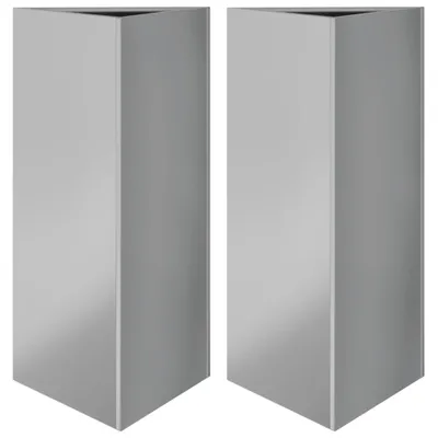 Immagine prodotto di Fioriere 2 pz Triangolari 40x34,5x75 cm in Acciaio Zincato