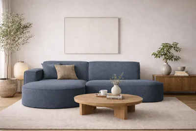 Produktbild von Kaiser Möbel Ecksofa, Sofa L form, Couch L form MODENA L STUDIO stoff Verita Marineblau Links