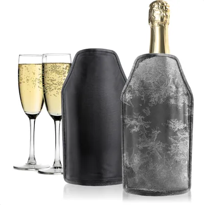 Produktbild von com-four® 2x Flaschenkühler für unterwegs - Sektkühler Manschette mit Gummiband - Kühlmanschette für Sekt, Wein, Bier und Softdrinks