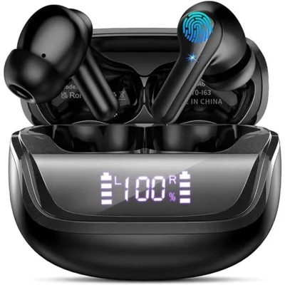 Produktbild von Bluetooth Kopfhörer, In Ear Kopfhörer, HiFi Stereo Bluetooth 5.4, mit ENC Noise Cancelling Mic 45 Std Spielzeit mit LED-Anzeige Noise Cancelling Mic