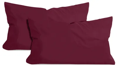 Productafbeelding van Set van 2 kussenslopen van katoen – jersey – bordeauxrood, ongeveer 40 x 60 cm