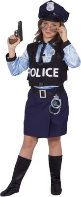 Polizeikostüm Kinder 9-11 Jahre Blau inkl. Zubehör