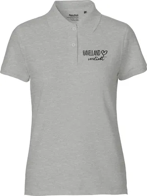 Produktbild von Huuraa Damen Polo Shirt Havelland verliebt XXL Sport Grey Bio Baumwolle Fairtrade Poloshirt Geschenkidee
