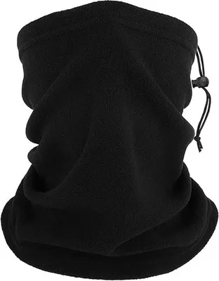 Productafbeelding van Famanu Halswarmer van fleece met gezichtsbedekking - Winddicht, zwart