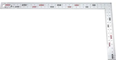 Produktbild von Shinwa 12560 Zimmermannswinkel 300x150mm - by FAMEX - Messwinkel Schreinerwinkel Winkelmesser, 8 Skalen (32587)