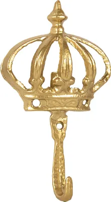 Produktbild von Clayre & Eef Wandhaken Krone 17 cm Goldfarbig Metall