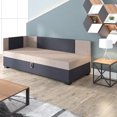 Obrázek produktu pro Čalouněná postel 100x195 MERY PLUS 2 - světlá hnědá / černá