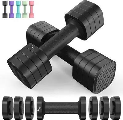 Productafbeelding van Verstelbare Dumbbells - Gewichtenset - Kracht Training - 4-in-1 Systeem - 0.9-2.3 kg - Zwart