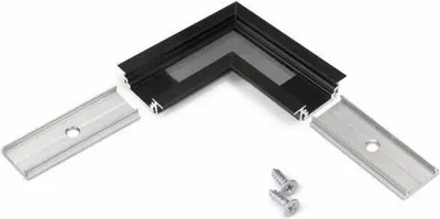 Produktbild von 90° Ecke für Einbauprofil schmal Schwarz