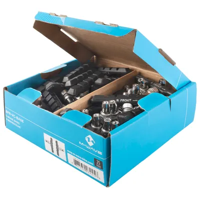 Produktbild von Bremsschuh M-Wave BPR-VC-Base, V-Brake schraub, asymm, schwarz, 72mm, 25 Paar in Karton, Messingschlager, 361024