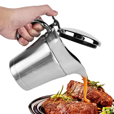 Produktbild von Doppelwandiger Edelstahl-Saucenbehälter mit Deckel, 500 ml