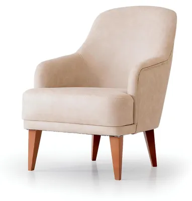 Produktbild von Beiger Ledersessel Wohnzimmer Lehnsessel Designer 1-Sitzer Möbel Neu