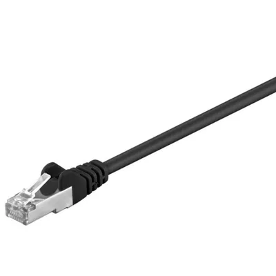 Immagine prodotto di Cavo patch CAT 5e, F/UTP, nero, conduttore in alluminio rivestito in rame (CCA). Lunghezza cavo 0,25 m