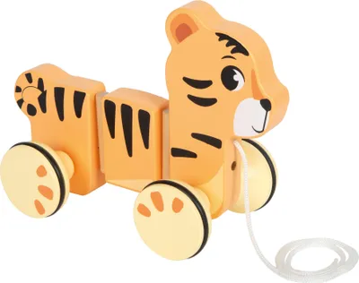 Produktbild von small foot Nachziehtier Tiger „Safari“100%, Zieh- und Schiebespielzeug, Holz, Stoff, ab 12 Monate, 12733