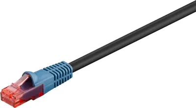 Zdjęcie produktu dla Goobay 94395 Zewnętrzny kabel krosowy CAT 6, U/UTP, czarny, 50 m - mieszanka miedzi CCA do zastosowań SOHO, płaszcz zewnętrzny PE