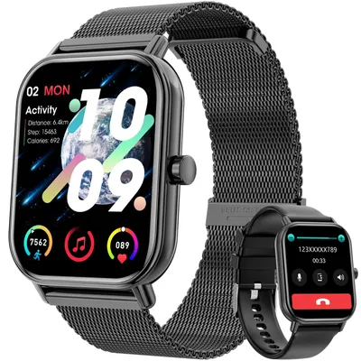 Produktbild von Smartwatch für Herren mit Bluetooth-Anruffunktion, 1,85-Zoll-HD-Display, IP67 und 110+ Sportmodi