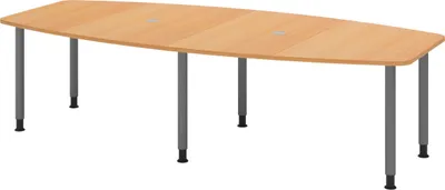 Produktbild von bümö Konferenztisch mittel KT28 - Nachbildung: Buche, tischfuss: Füße in Graphit