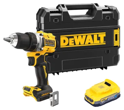 Obrázek produktu pro Akumulátorový vrtací šroubovák DeWalt DCD 800 NT 18 V 90 Nm bez kartáčů + 1x baterie Powerstack 1,7 Ah + TSTAK - bez nabíječky