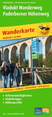 Zdjęcie produktu dla Mapa turystyczna szlaku turystycznego Viadukt, Paderborner Höhenweg 1 : 25 000