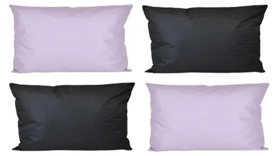 Produktbild von JACK 4x Outdoor Lounge Kissen 30x50cm viele Farben Dekokissen inkl. Füllung Wasserfest Sitzkissen Garten Stuhl, Farbe:2x Schwarz - 2x Flieder