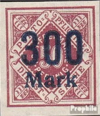 Produktbild von Briefmarken Württemberg 1923 Mi D169U ungezähnt mit Falz Ziffern in Raute
