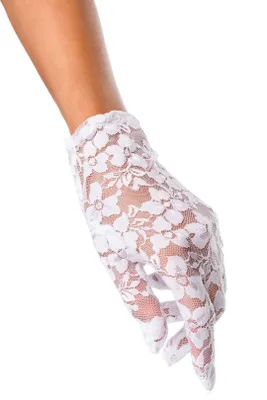 Produktbild von Spitzenhandschuhe kurz Abendhandschuhe Party-Handschuhe in weiß