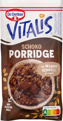 Produktbild von Dr. Oetker Vitalis Porridge Schokolade eine warme Hafermahlzeit 61g