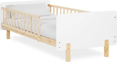 Image de Cadre de lit 90x200 cm Lit enfant Blanc Lit en bois Pin Massif Lit simple Lit à barreaux Sommier à lattes Lit bébé