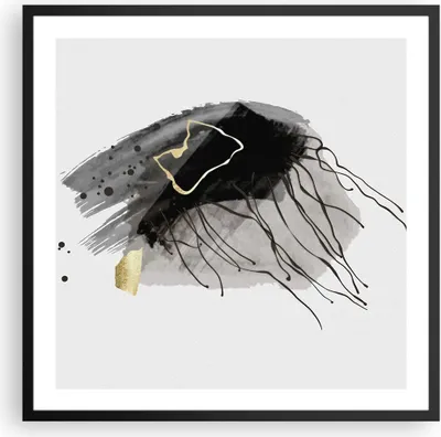 Produktbild von Gerahmtes Poster - Schwarzer Rahmen - Abstraktion dunkel Farben - 60x60 cm - Wand Bild - Wanddeko - Wandbilder - Wandposter - Bilderrahmen - Bilder - Kunstdruck - Wandbild - P2BAC60x60-4337