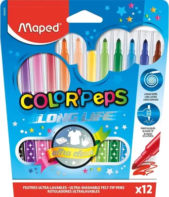 Produktbild von Maped - Filzstift Color'Peps 12 Marker im Kartonetui