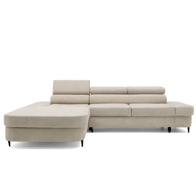 Produktbild von MUFFO Ecksofa JAZZ L Links mit Schlaffunktion 127x216 Velours Beige