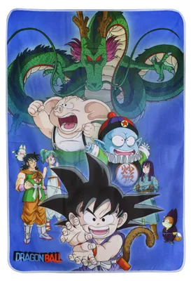 Imagen del producto de Manta de forro polar Dragon Ball, diseño de Shenron y personajes, 100 x 150 cm