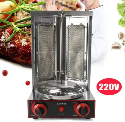 Obrázek produktu pro 3000W 220V plynový Doner Grill Machine Doner Grill Gyros Grill Plynový gril Kebab Grill Gyros Doner Machine Stolní gril Doner BBQ Nerezový kuřecí gril