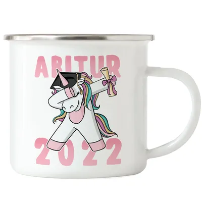 Produktbild von Abitur 2022 Emaille Tasse Einhorn Pferd Abschlussgeschenk Abitur Humorvoll Gymnasium Geschenkidee