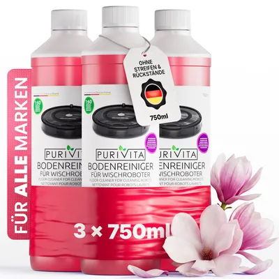 Produktbild von PURIVITA® Wischroboter Bodenreiniger Konzentrat, 3 x 750 ml Magnolienduft