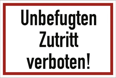 Produktbild von Dreifke® Unbefugten Zutritt verboten!, Alu, 600x400 mm