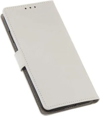 Produktbild von Weißes 5G Schutzhülle mit Kartenfach und Kickstand, schokfest, PU/TKunstledercover