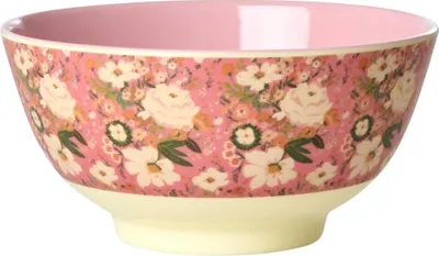 Produktbild von Rice Melamin Schüssel - Blumen Pink 700ml