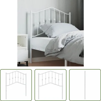 Produktbild von The Living Store Kopfteil Metall Weiß 80 cm