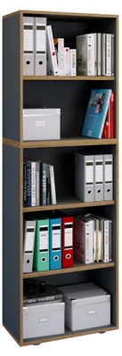 Immagine prodotto di Scaffale in legno in piedi | File cabinet salvaspazio | Dimensioni ca. W. 60 x H. 183 x D. 33 cm | Scaffale elegante | Scaffale da ufficio – Salia 5x W. 60 cm