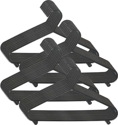Produktbild von Bieco Kleiderbügel Kinder 32 St. Schwarz | Länge ca 30 cm | Baby Kleiderbügel | Kunststoff Kleiderbügel Kinder Baby | Baby Organiser Für Kleiderschrank | Kleiderbügel Baby | Baby Clothes Hangers