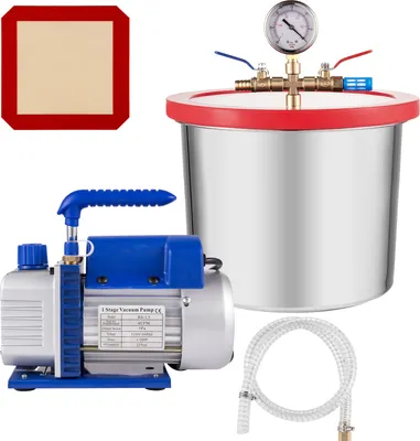 Produktbild von SucceBuy 2 Gallonen 4CFM 1/3HP Vakuumpumpe zur Entfernung von Luft aus Silikon-Epoxid, 1440 U/min, AC 230 V, 50 Hz, 5 Pa – 0,05 Mbar, erzeugt eine Niederdruckumgebung