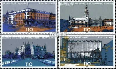 Produktbild von Briefmarken BRD (BR.Deutschland) 1999 Mi 2030,2036-2037,2040 (kompl.Ausg.) gestempelt Landesparlamente in Deutschland