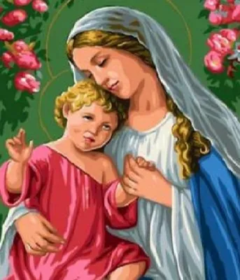 Zdjęcie produktu dla NORIMPEX Obraz Maryi Liczby z dzieckiem 40x50 cm 1006810