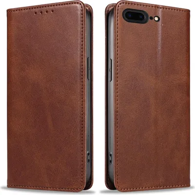 Produktbild von Handyhülle für Apple iPhone 7 Plus / 8 Plus Kunstleder Flip Cover Hülle Handytasche Case Kartenfach Farbe: Dunkelbraun