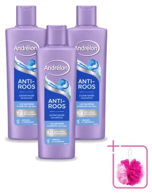 Image de 3 shampooings Andrélon Anti-pellicules - 250 ml - Pack économique - 3 pièces