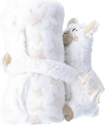 Produktbild von Antonio Baby Plüsch Decke mit Lama Stofftier beige